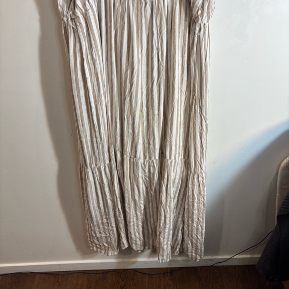 DESIGN LAB Sz 3X Tiered Striped Cream Maxi Dress Lined Elasticated NO BELT NEW - Picture 8 of 13